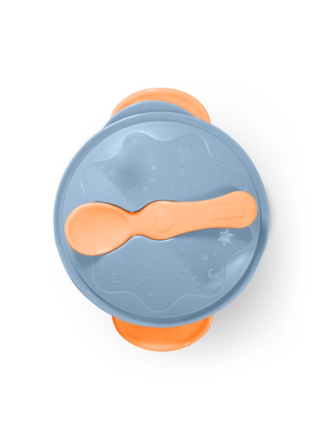 Baboo Silicone Baby Bowl and Spoon Set with Suction and Lid, First Stage Self Feeding Essentials, Food Bowl for 6+ Months (Blue Haze) - Image 4