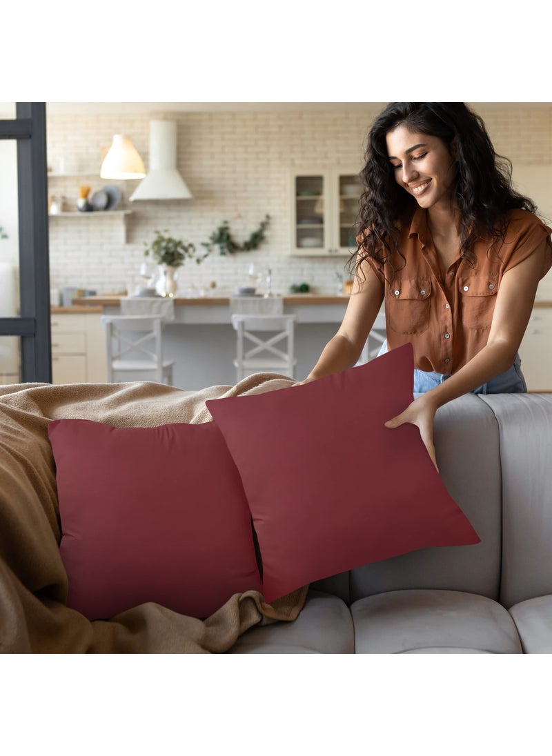 Utopia Bedding Utopia Bedding Throw Pillows Insert (Pack of 2  WineRed) - 16 x 16 Inches Bed and Couch Pillows - Indoor Decorative Pillows  - Image 4