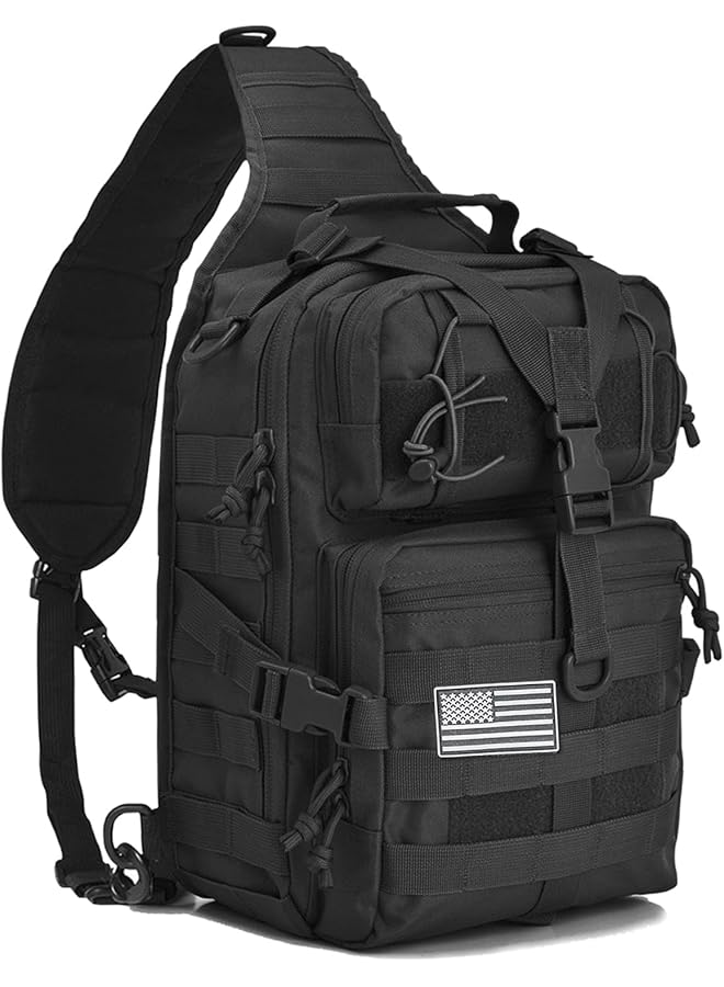 PROMASS Tactical Sling Bag Pack Military Assault Rucksack Shoulder Bag Backpack Chest Pack Handbag Waterproof For Travel School Hiking Camping Trekking Exploring Fishing Hunting - Image 1
