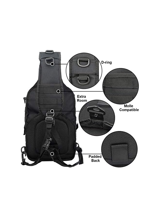 PROMASS Tactical Sling Bag Pack Military Assault Rucksack Shoulder Bag Backpack Chest Pack Handbag Waterproof For Travel School Hiking Camping Trekking Exploring Fishing Hunting - Image 2