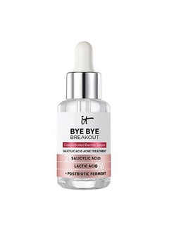 IT COSMETICS باي باي براكآوت 2% حمض الساليسيليك علاج حب الشباب سيروم يساعد في تقليل البثور في 3 أيام ويخفف مظهر آثار ما بعد حب الشباب في 8 أسابيع منتج للعناية بالبشرة يحتوي على 3% حمض اللاكتيك 1 أونصة سائلة  - Image 1