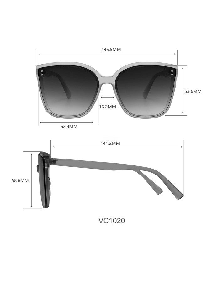 فينس كاموتو نظارة شمسية كبيرة الحجم للنساء بتصميم عين القطة، لون سلحفاة، 62.9 مم - Image 2