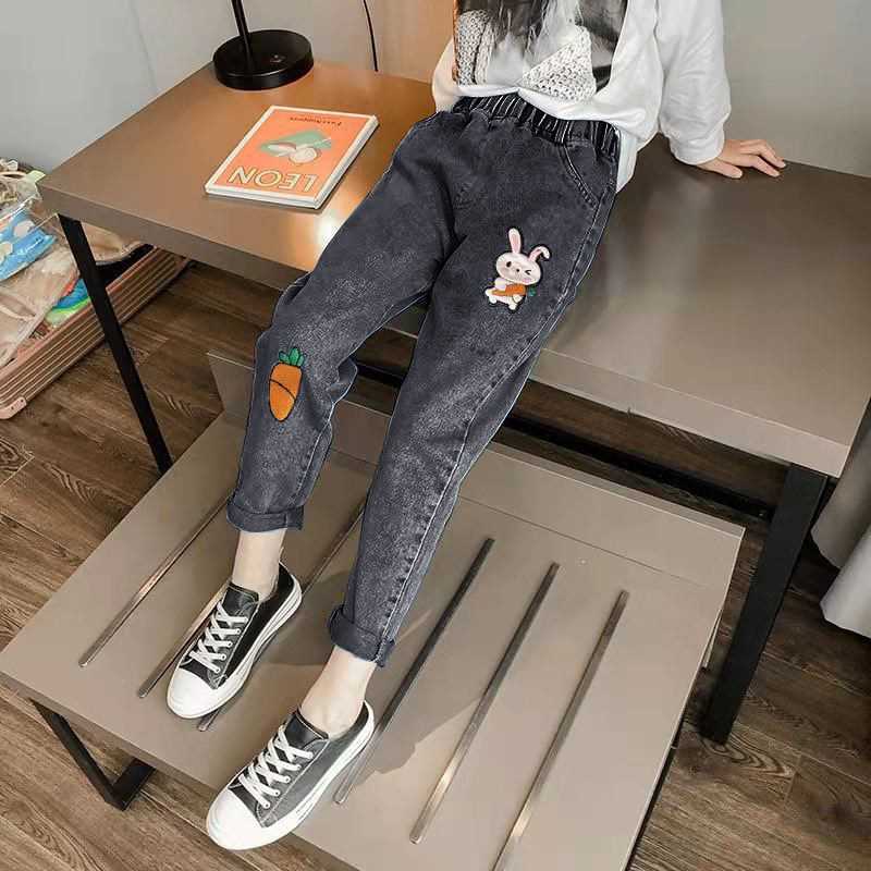 Girls' Jeans 2022 New Arrival Girls' Korean Style Trousers For Children Large Children Loose Casual Pants - Image 2
