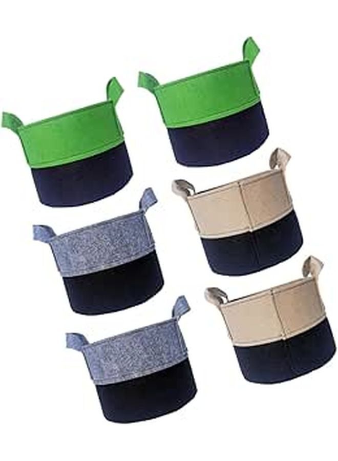 6pcs Dual Color Felt Grow Bags 1 Gallon for Potatoes Vegetables Flowers with Handles - Image 1