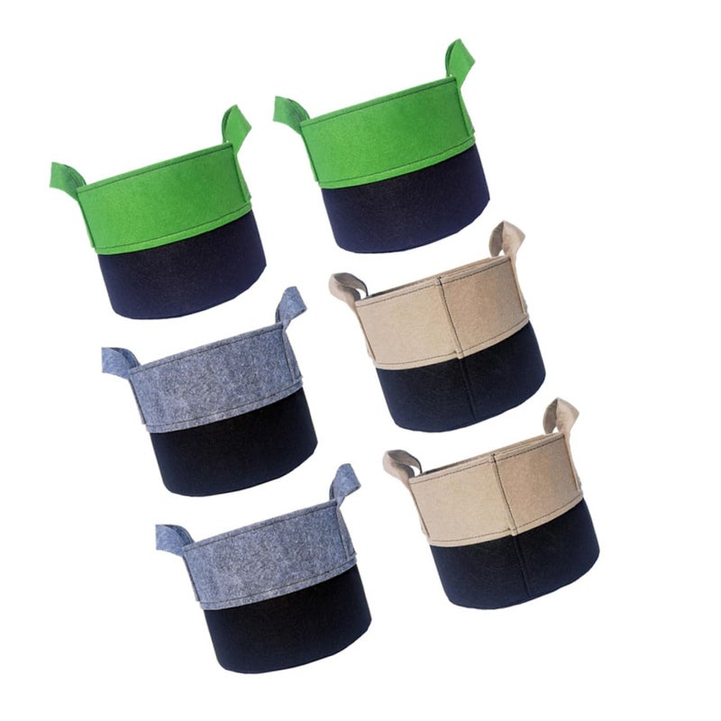 6pcs Dual Color Felt Grow Bags 1 Gallon for Potatoes Vegetables Flowers with Handles - Image 2