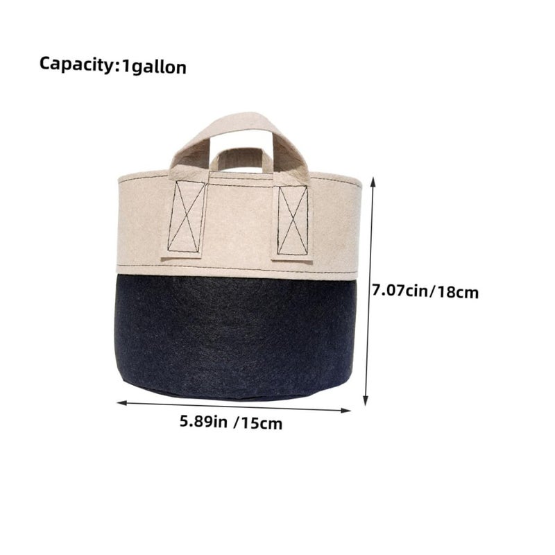 6pcs Dual Color Felt Grow Bags 1 Gallon for Potatoes Vegetables Flowers with Handles - Image 3