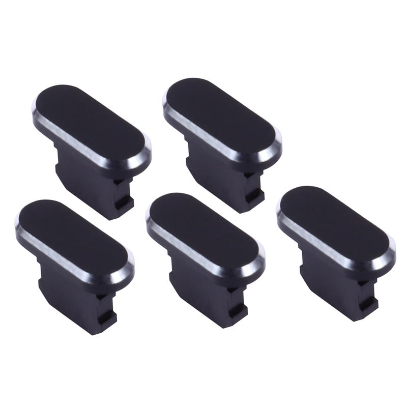 Black Metal Charging Port Plugs Dust Filter Stoppers Protect Against Dirt Lint Liquids - Image 2