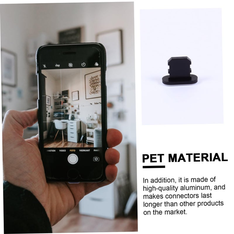 Black Metal Charging Port Plugs Dust Filter Stoppers Protect Against Dirt Lint Liquids - Image 4