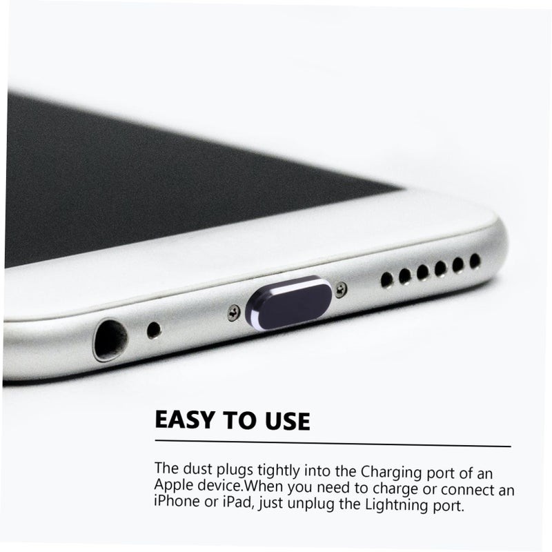 Black Metal Charging Port Plugs Dust Filter Stoppers Protect Against Dirt Lint Liquids - Image 5