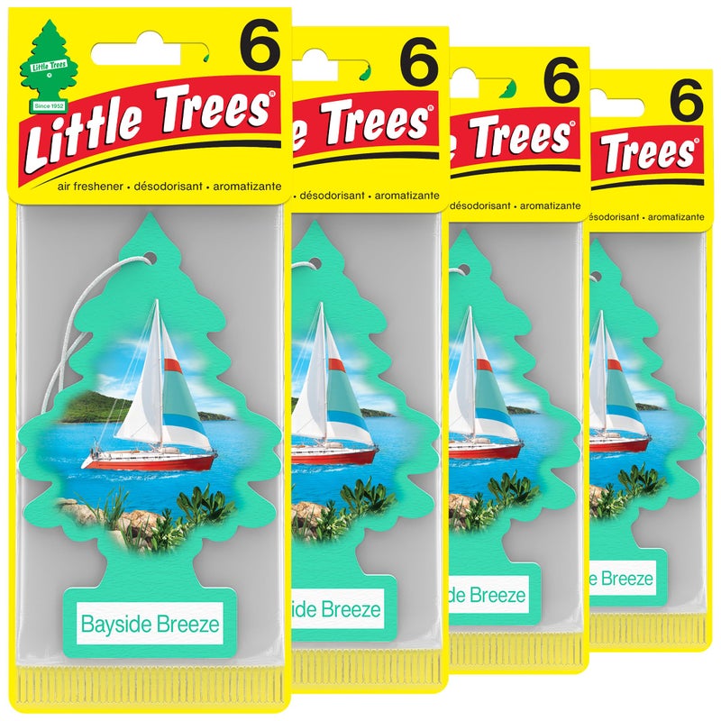 LITTLE TREES Air Fresheners Car Air Freshener Hanging Tree Provides Long Lasting Scent for Auto or Home Bayside Breeze 24 Air Fresheners