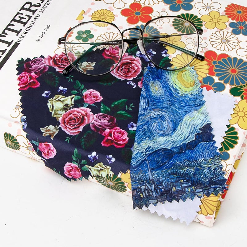 PG6 Pattern Printed Soft Microfiber Cleaning Cloths 16 Pieces for Eyeglasses (Patterns Randomly Sent), Camera Kens, Cell Phones, CD, DVD, Computers, Tablets, Laptops, Telescope, LCD Screens - Image 5