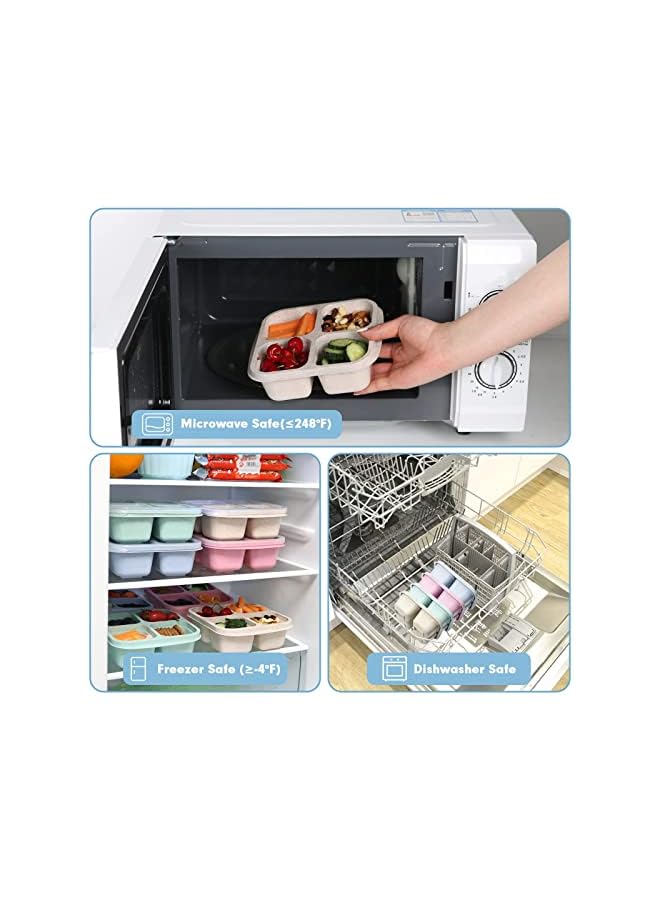 Green Tiger 4 Pack Snack Containers for Kids and Adults, 4 Compartment Reusable Bento Snack Box for Meal Prep, Divided Small Snack Containers for Lunch Travel Work Office School Healthy Snacks Storage - Image 5