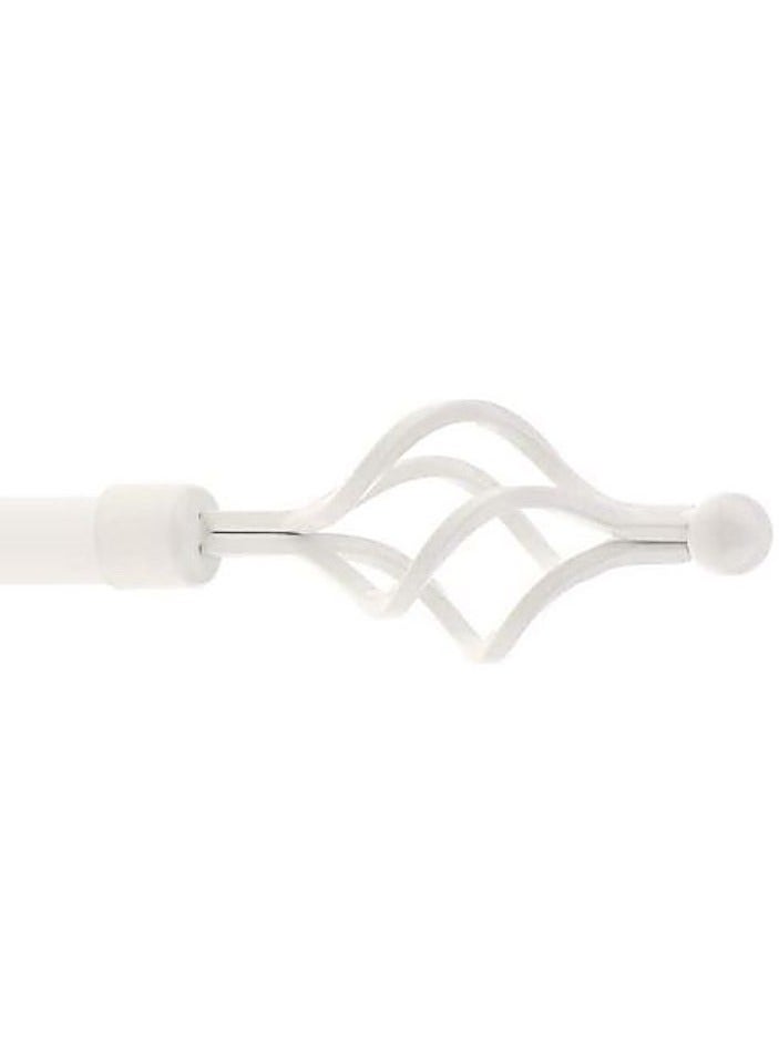 AL WADI FURNITURE Roman Pole Style Heavy Duty Luxury Extendable Curtain Rod, Metal Single Rod Finials Decorative End Window Treatment Rod Drapery Rod (WHITE, 110 – 200 cm)  - Image 3