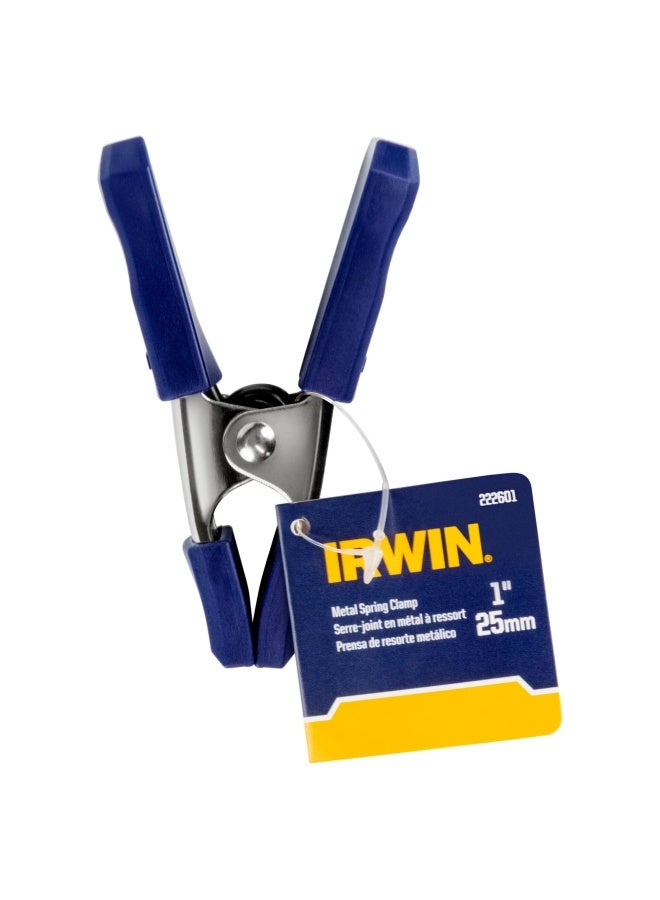 IRWIN Tools QUICK-GRIP Metal Spring Clamp  1-Inch  222601   Blue - Image 1