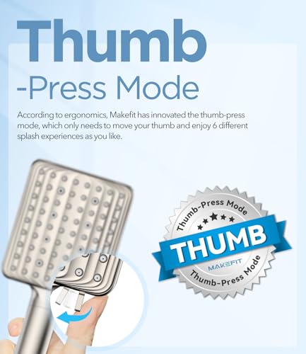 MakeFit Filtered Shower Head - 6 Modes High Pressure Handheld Shower Head with Filter Mineral Beads, Detachable Handheld Showerhead Set with Stainless Steel Hose and Shower Arm Bracket (Brushed Nickel) - Image 2