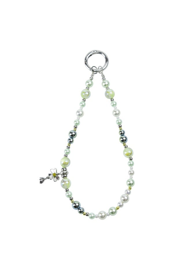 NIBEMINENT Super Cute Beaded Phone Charm – Trendy Phone Chain Wrist Strap, Shining Beads Chain Lanyard for Cell Phone