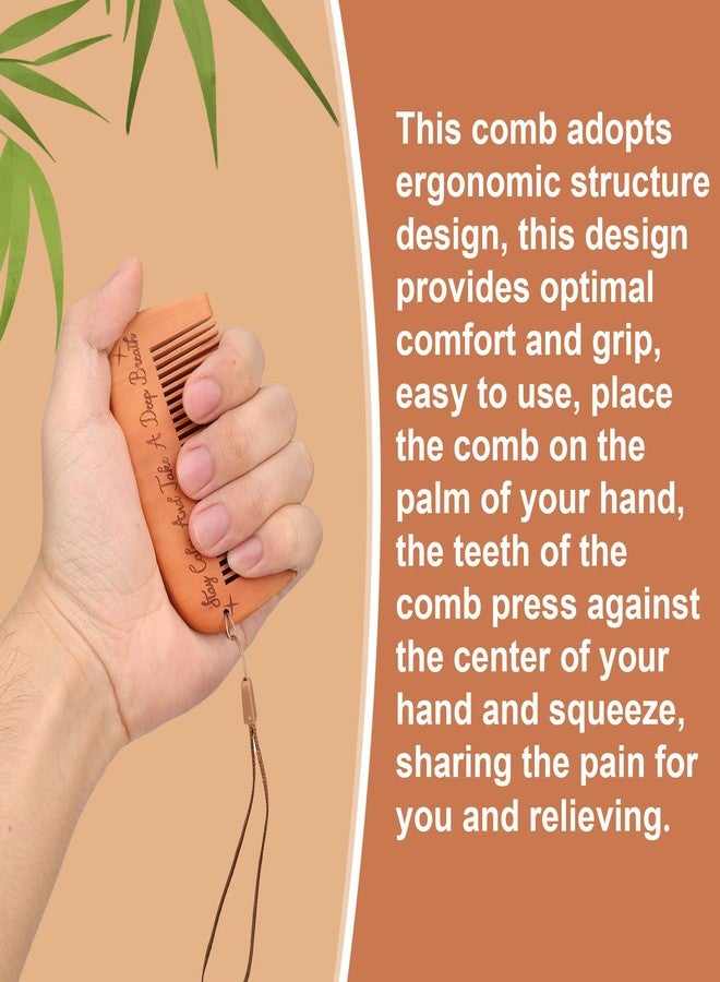 XIHIRCD Labor Comb Set, Birth Wooden Engraved Comb Birthing Comb for Labor Childbirth Hair Comb with Storage Bag & Lanyard Pregnancy Comb Labor and Birthing Essentials Gifts for Women, Medium, brown - Image 3