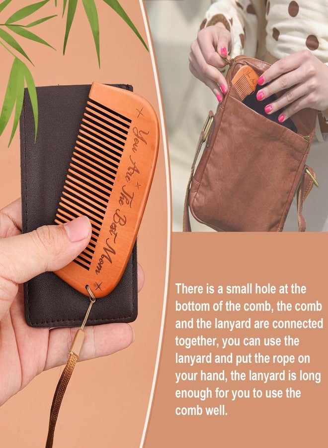 XIHIRCD Labor Comb Set, Birth Wooden Engraved Comb Birthing Comb for Labor Childbirth Hair Comb with Storage Bag & Lanyard Pregnancy Comb Labor and Birthing Essentials Gifts for Women, Medium, brown - Image 4