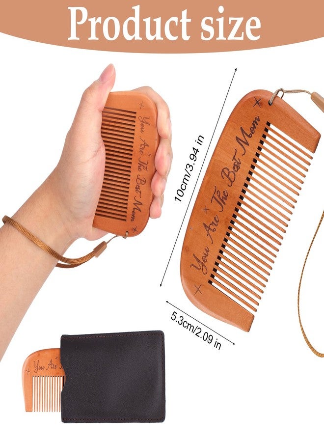 XIHIRCD Labor Comb Set, Birth Wooden Engraved Comb Birthing Comb for Labor Childbirth Hair Comb with Storage Bag & Lanyard Pregnancy Comb Labor and Birthing Essentials Gifts for Women, Medium, brown - Image 2
