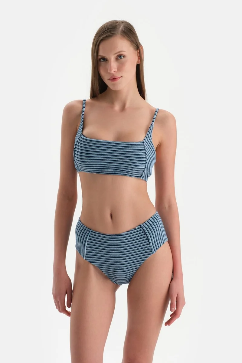 داجي Navy Blue High Waist Bottom