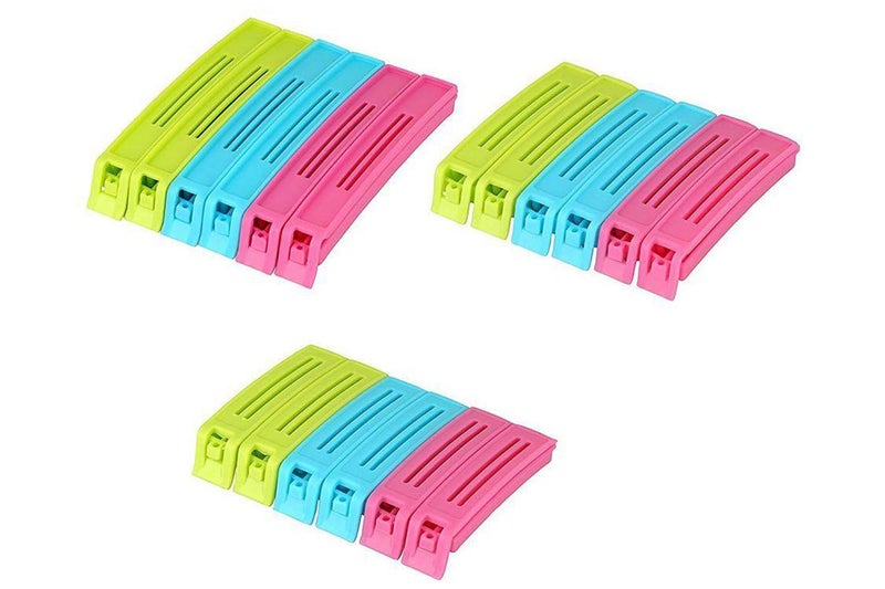 DeoDap Clips for Packet Sealing 18 Pc - Multipurpose plastic Airtight Food Snack Bag Clip Set, Storage Clips for food Packets, Multi-color and Reusable Vacuum Sealer for Keeping Food Fresh for Kitchen - Image 1