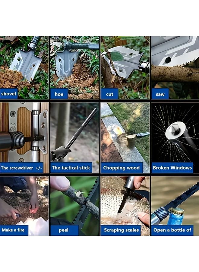 XH 02 Supervisor Multifunctional Folding Shovel Stainless Steel Portable Camping Gardening Tool - Image 5