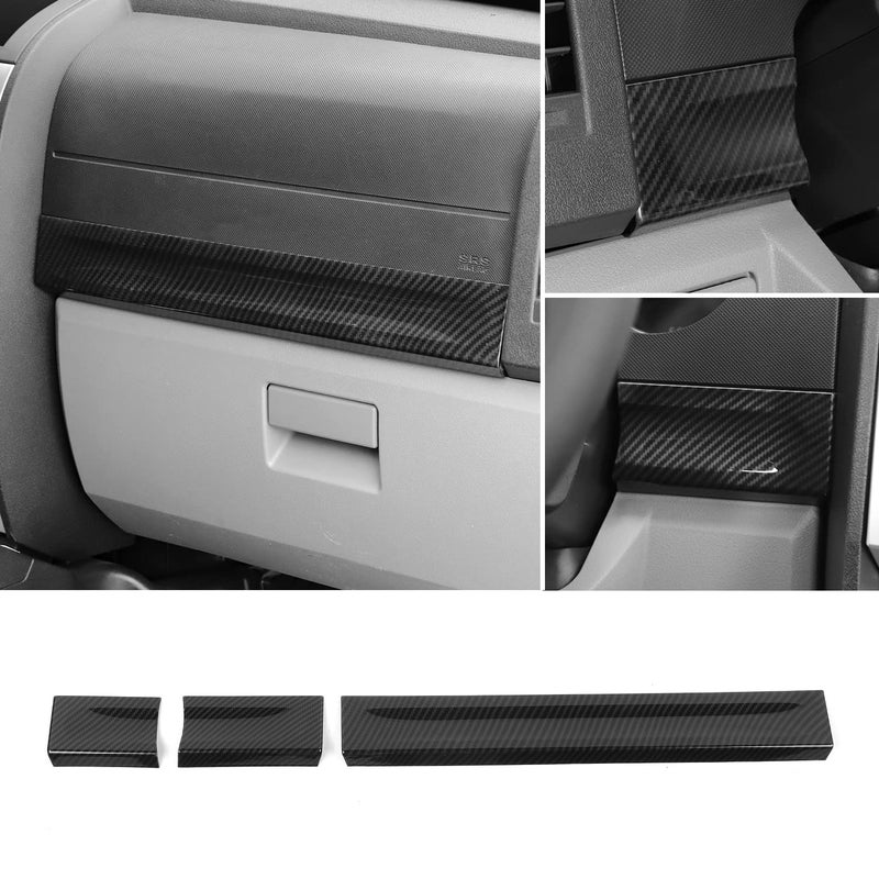 Jimen Compatible with 20072012 Dodge Nitro 3PCS Central Console Dash Board Panel Frame Strip Cover Trim Carbon Fiber