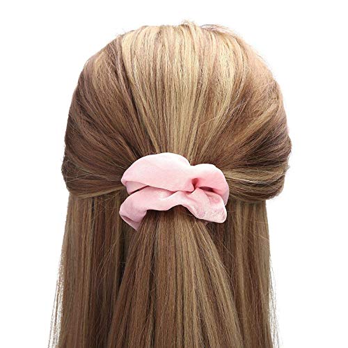 Belicia 12 Packs Silk Scrunchies for Hair Large Stain Hair Scrunchies for Girl Women Solid Color Tie Dye Scrunchy Hair Bands Elastic Hair Ties Ponytail Holder Wrist Wrap Bun Dance Hairstyle - Image 3