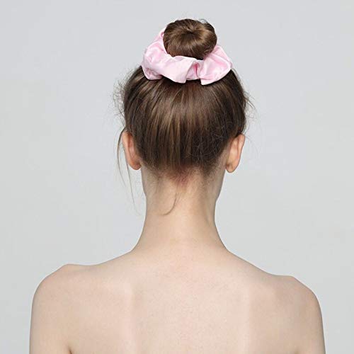 Belicia 12 Packs Silk Scrunchies for Hair Large Stain Hair Scrunchies for Girl Women Solid Color Tie Dye Scrunchy Hair Bands Elastic Hair Ties Ponytail Holder Wrist Wrap Bun Dance Hairstyle - Image 5