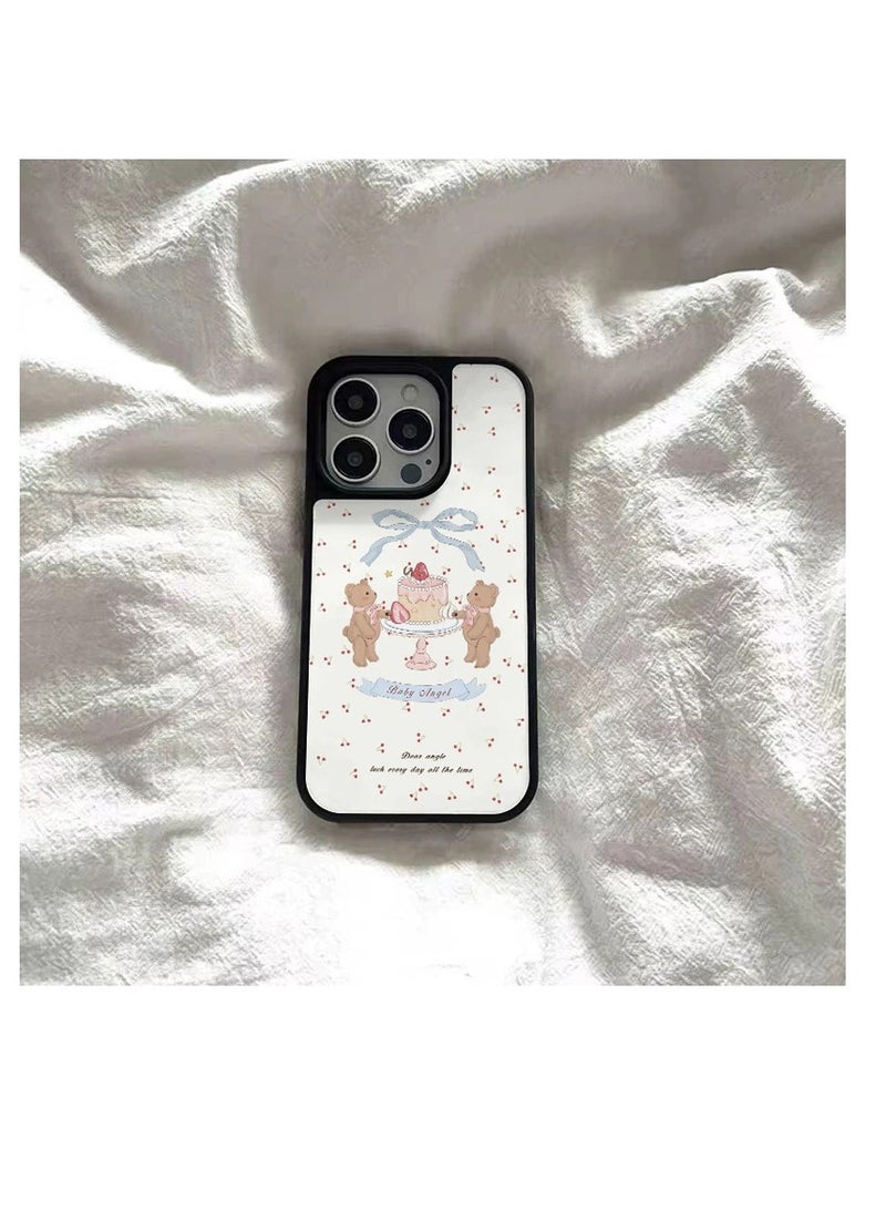 NIBEMINENT Bows And Arrows Cake Teddy Protective TPU Case Cover For IPhone 15 Pro, Black