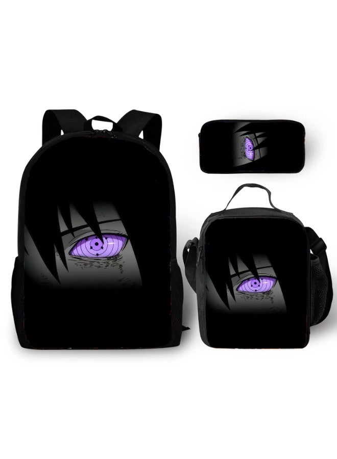 Naruto backpack pencil case satchel three-piece suit men and women leisure sports travel backpack student school backpack - Image 1
