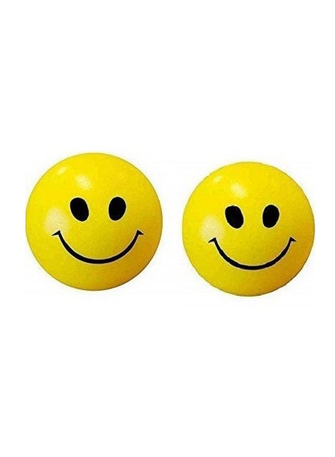 STAGER Smiley Soft Balls Cute Funny Yellow Emoji Happy Smiley Face Squeeze Sponge Balls, Yellow Emoji Face Fun Ball, Stress Relief Ball (Pack of 2). - Image 1