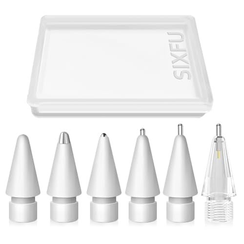 SIXFU Replacement Pencil Tips for Apple Pencil, Multiple Durable iPencil Tip Nibs Accessories for iPad Pro/Apple Pencil Pro/USB-C/ 1st Gen/ 2nd Generation (6 PCS) - Image 1