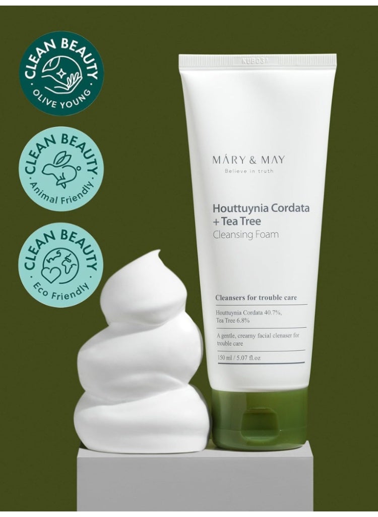 Mary & May Houttuynia Cordata + Tea Tree Cleansing Foam | Purifying & Soothing Daily Cleanser - Image 5