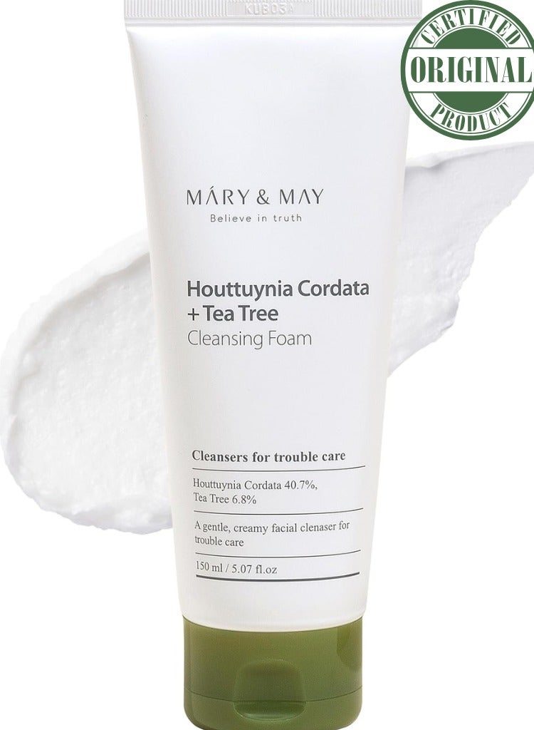 Mary & May Houttuynia Cordata + Tea Tree Cleansing Foam | Purifying & Soothing Daily Cleanser - Image 1