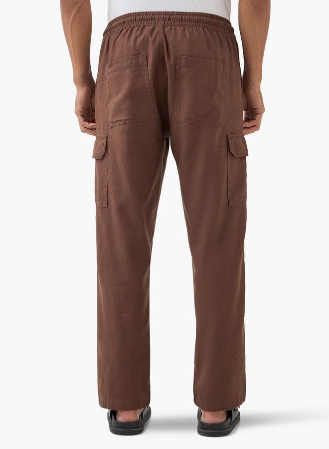 ايكونيك بنطلون كارغو كتان مميز برباط - Image 3