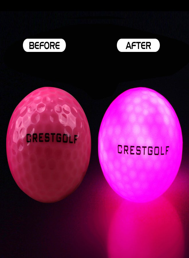 Crestgolf 6pcs LED Glowing Golf Balls Night LED Golf Balls Luminous Golf Balls - Image 2