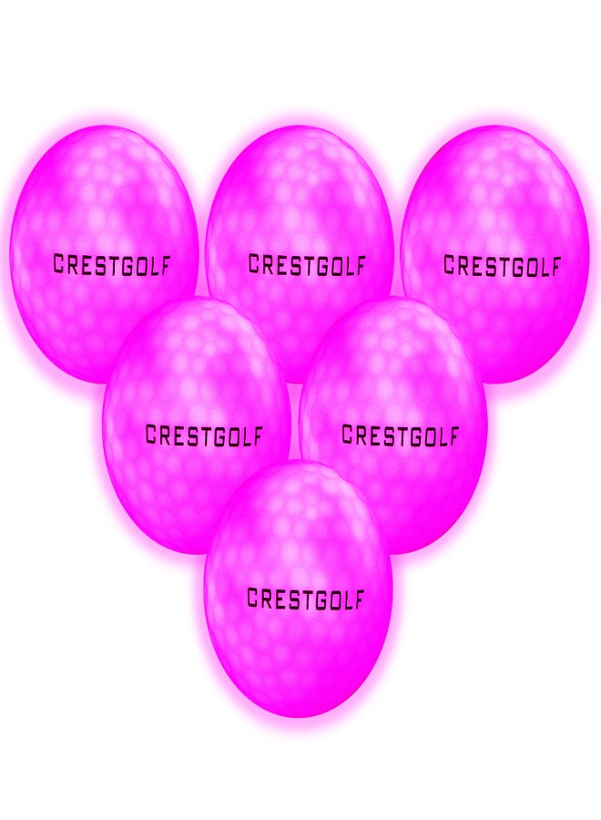 Crestgolf 6pcs LED Glowing Golf Balls Night LED Golf Balls Luminous Golf Balls - Image 1
