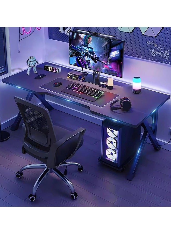 Favarey - Gaming Desktop Computer Desk,Home Office Desk,Versatile Gaming and Study Solution for Modern Homes,Ideal for Students and Gamers, Spacious and Functional Black carbon fiber 100CM - Image 1
