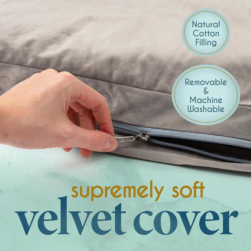 Florensi Meditation Cushion - Comfortable Floor Pillow - Traditional Tibetan Meditation Pillow with Beautiful Velvet Cover - Large Floor Cushion Seating for Adults - Premium Yoga Buckwheat Bolster - Image 5