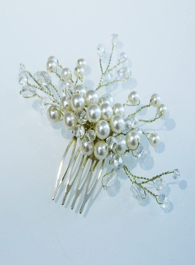 La Belleza Golden crystal hair accessory/side slide comb clip/Tiara for girls and women - Image 3