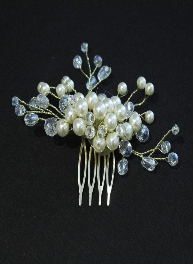 La Belleza Golden crystal hair accessory/side slide comb clip/Tiara for girls and women - Image 5