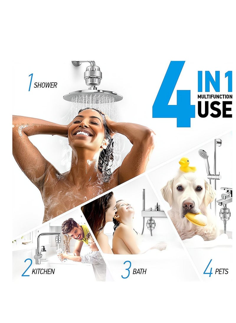 Y&D 15 Stage Shower Filter Head with Vitamin C Water Softener Reduces Dry Itchy Skin for Hard High Output to Remove Chlorine Heavy Metals and Other Sediments  - Image 5