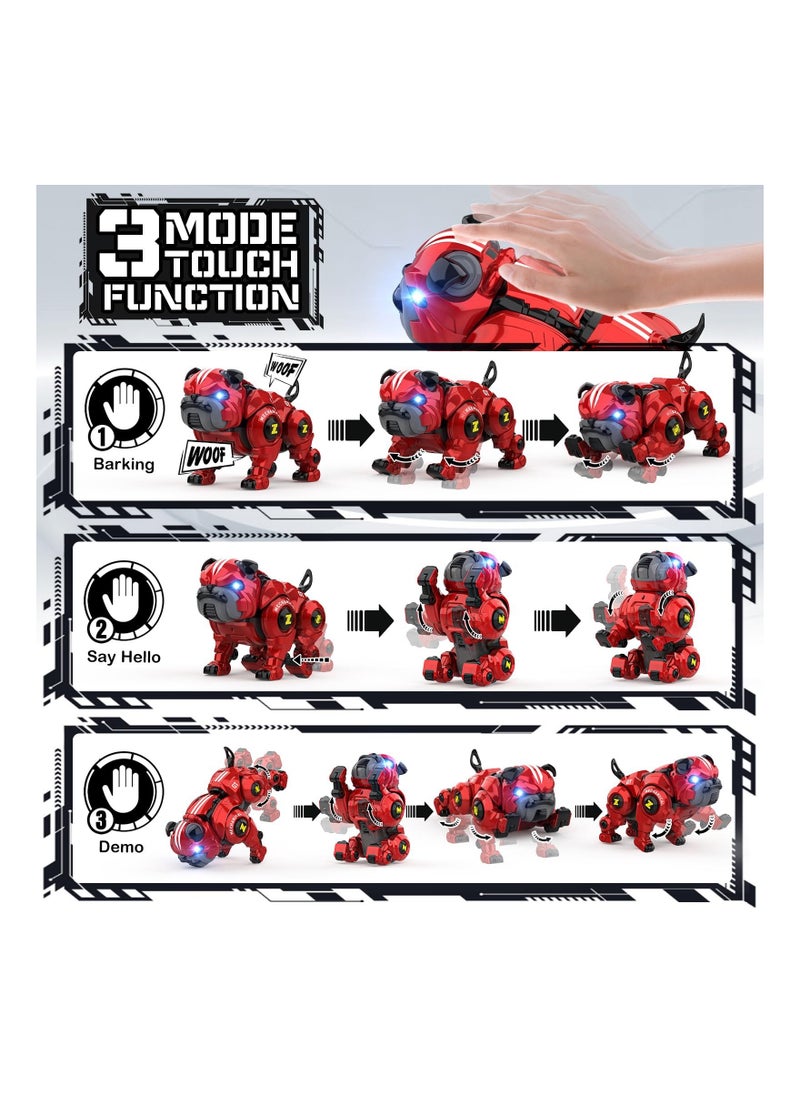 Arabest - Lterfear Robot Dog Toys for Boys, Remote Control Robot Toy, Rechargeable Programing Stunt Robo Dog with Sing, Dance and Touch Function, Robot Dog for Kids Toys Gifts for Toddlers 6 7 8 9 10+, Red - Image 1