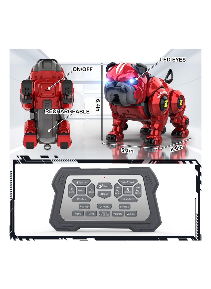 Arabest - Lterfear Robot Dog Toys for Boys, Remote Control Robot Toy, Rechargeable Programing Stunt Robo Dog with Sing, Dance and Touch Function, Robot Dog for Kids Toys Gifts for Toddlers 6 7 8 9 10+, Red - Image 1