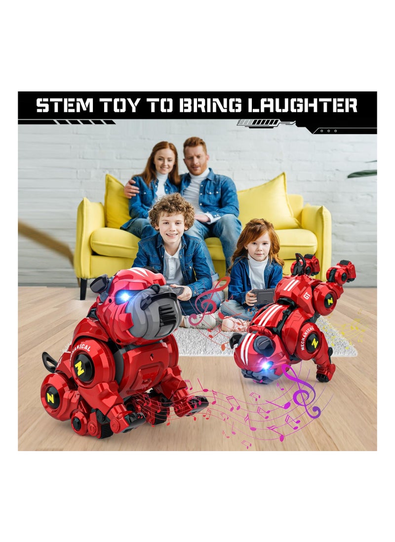 Arabest - Lterfear Robot Dog Toys for Boys, Remote Control Robot Toy, Rechargeable Programing Stunt Robo Dog with Sing, Dance and Touch Function, Robot Dog for Kids Toys Gifts for Toddlers 6 7 8 9 10+, Red - Image 1