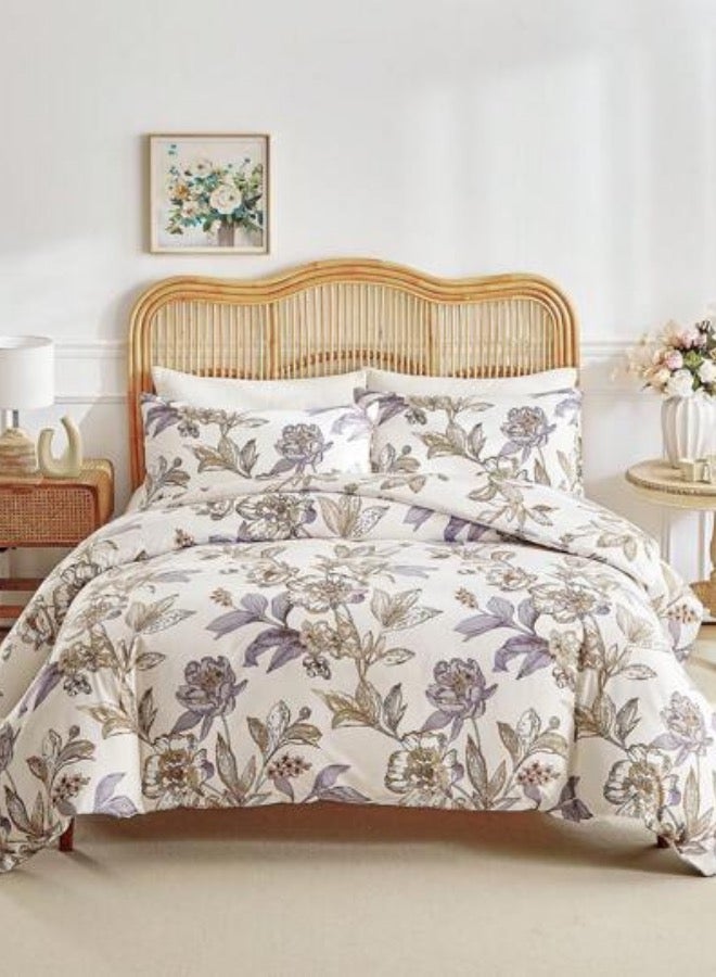 LUNA Home King size 6-piece floral damask duvet cover set. - Image 1