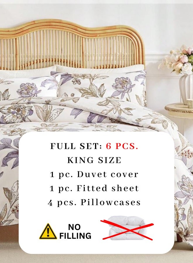 LUNA Home King size 6-piece floral damask duvet cover set. - Image 3