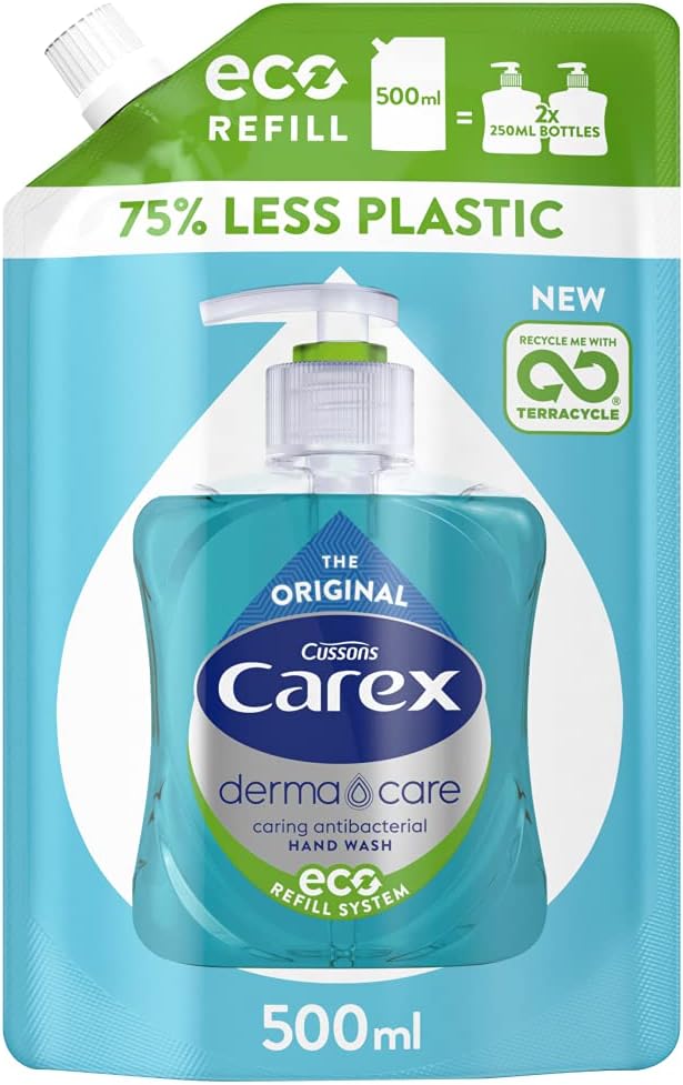 Carex 2 Hour Protection Antibacterial Moisture Hand Wash Refills Liquid Hand Soap Eco Refill for Homes Businesses Caring Hand Wash Bulk Buy Pack of 3 x 1 litre - Image 2