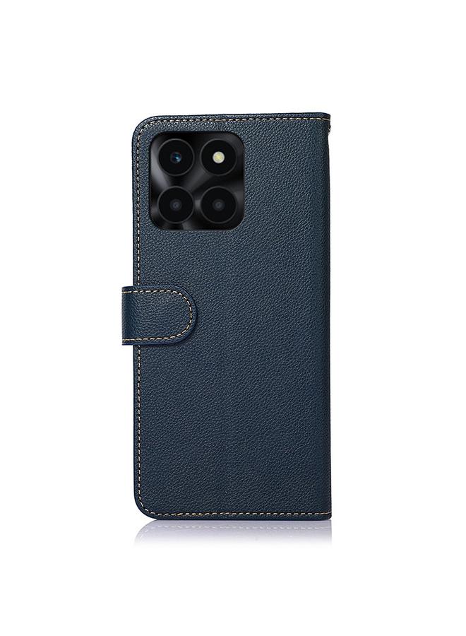 زبون جراب هاتف KAZNEH من الجلد بنسيج الليتشي بتقنية RFID لهاتف Honor X6a - Image 3